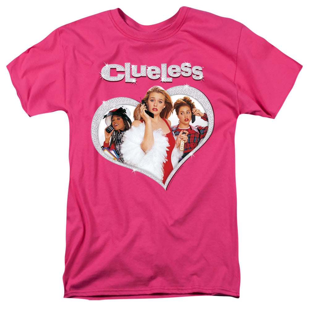 AN OFFCIALLY LICENSED CLUELESS CLUELESS HEART MEN'S REGULAR FIT T-SHIRT HOT PINK