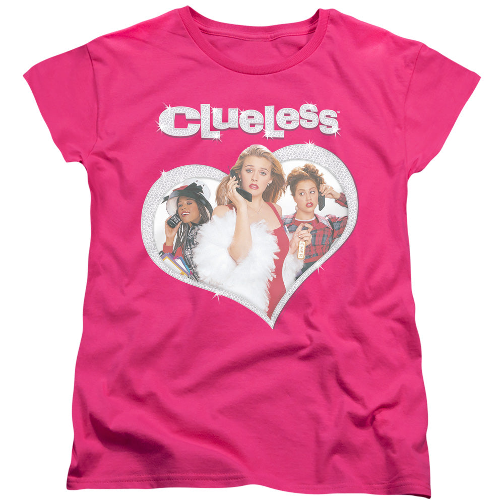 AN OFFCIALLY LICENSED CLUELESS CLUELESS HEART WOMEN'S REGULAR FIT T-SHIRT HOT PINK