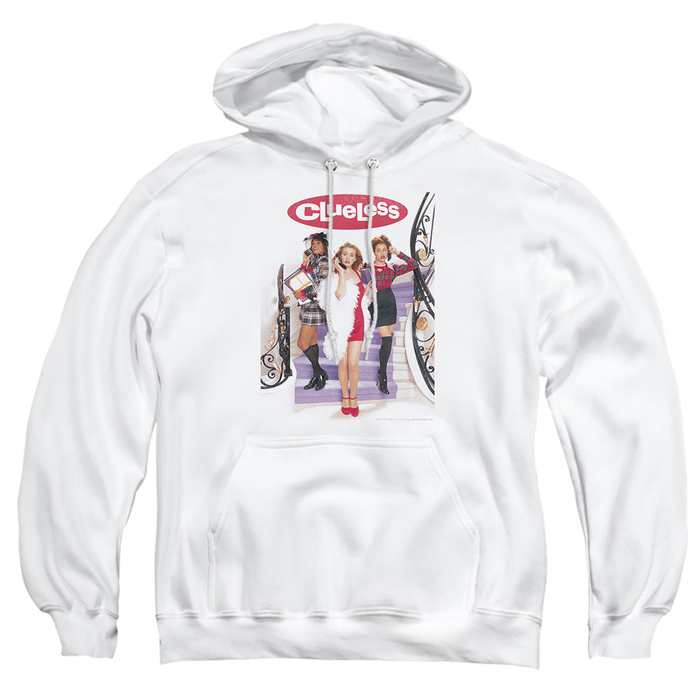 AN OFFCIALLY LICENSED CLUELESS CLUELESS POSTER ADULT UNISEX PULLOVER HOODIE WHITE