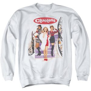 AN OFFCIALLY LICENSED CLUELESS CLUELESS POSTER ADULT UNISEX CREWNECK SWEATSHIRT WHITE