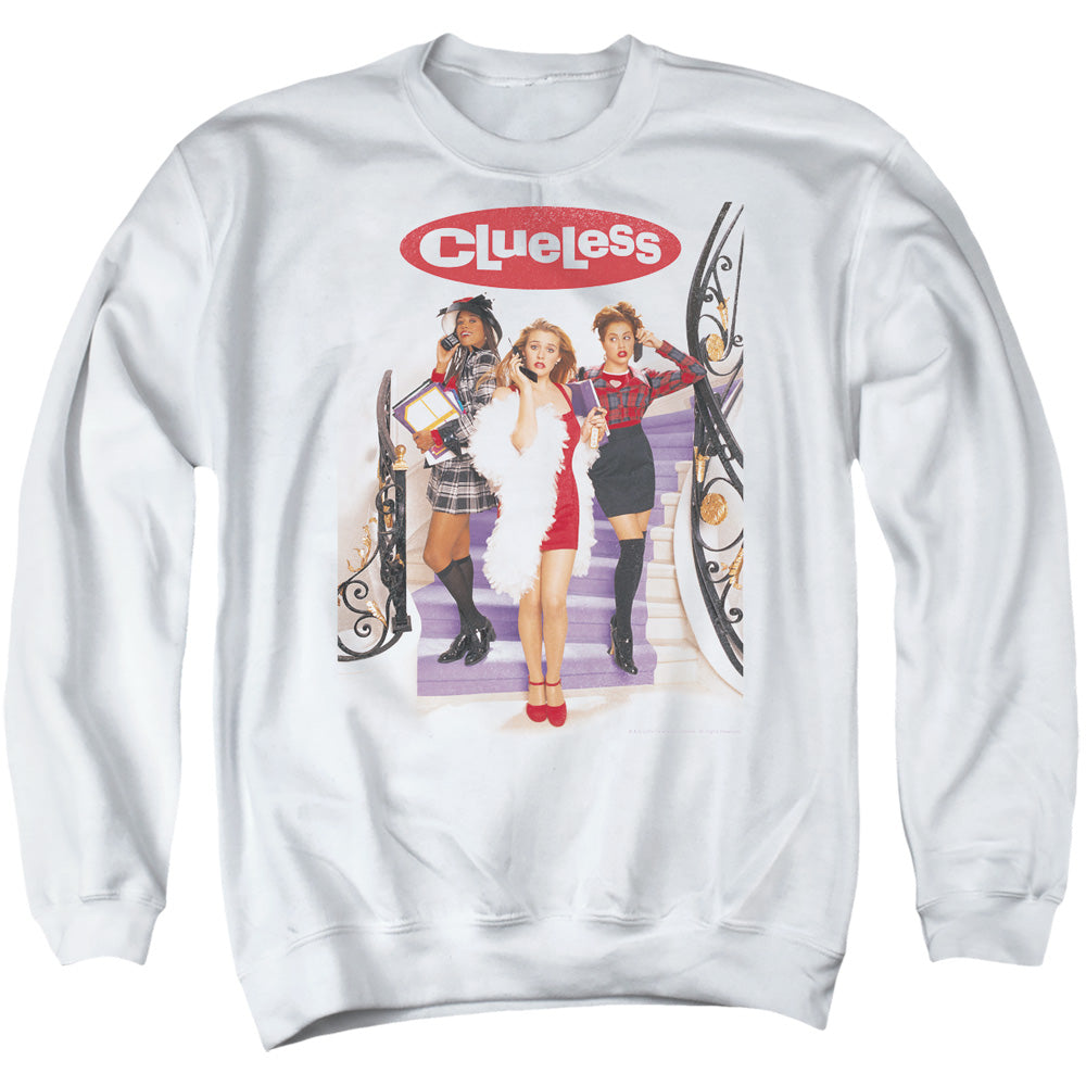 AN OFFCIALLY LICENSED CLUELESS CLUELESS POSTER ADULT UNISEX CREWNECK SWEATSHIRT WHITE