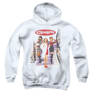 AN OFFCIALLY LICENSED CLUELESS CLUELESS POSTER YOUTH HOODIE WHITE