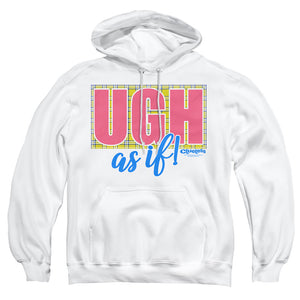 AN OFFCIALLY LICENSED CLUELESS UGH AS IF ADULT UNISEX PULLOVER HOODIE WHITE