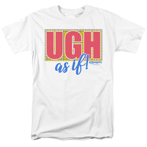 AN OFFCIALLY LICENSED CLUELESS UGH AS IF MEN'S REGULAR FIT T-SHIRT WHITE