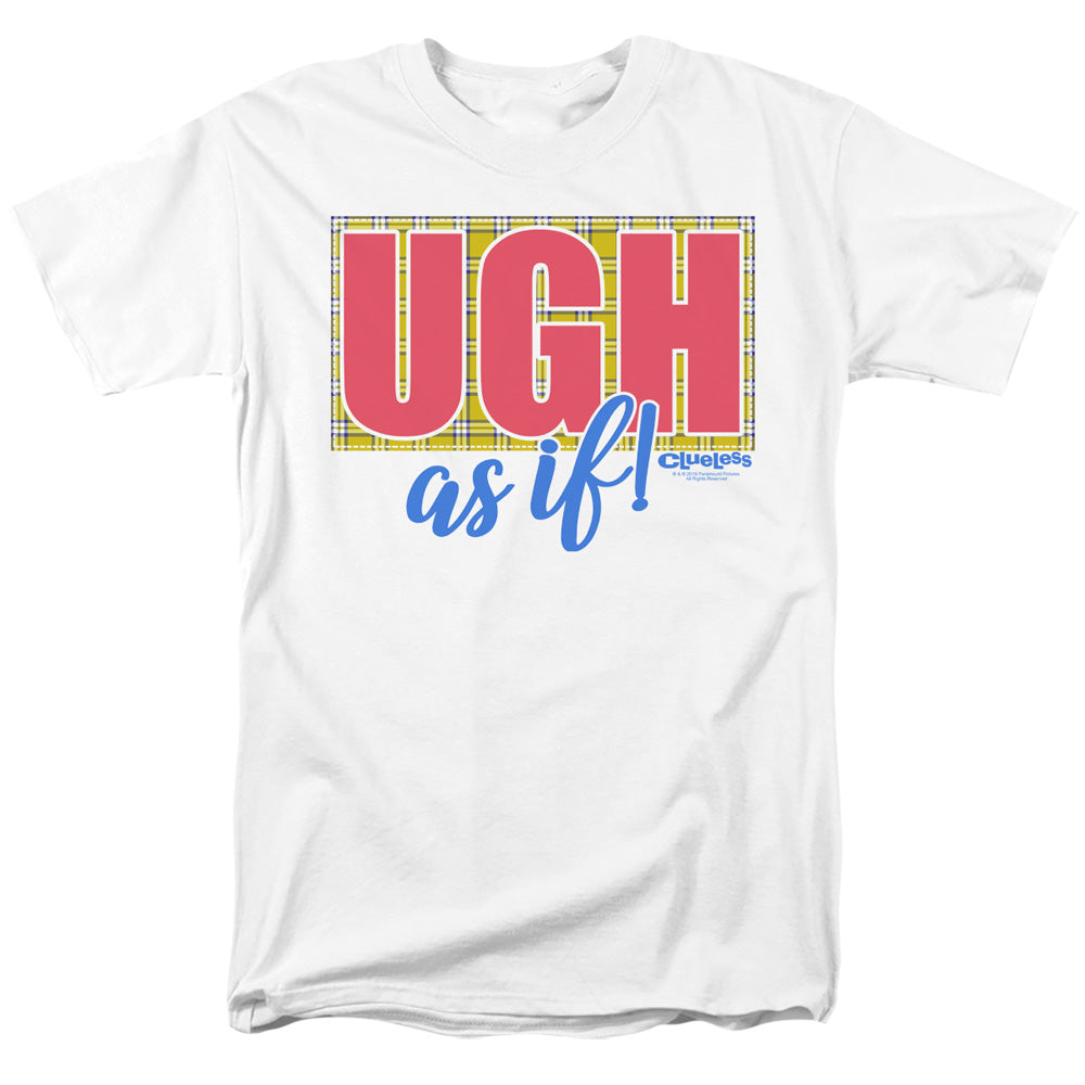 AN OFFCIALLY LICENSED CLUELESS UGH AS IF MEN'S REGULAR FIT T-SHIRT WHITE