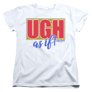 AN OFFCIALLY LICENSED CLUELESS UGH AS IF WOMEN'S REGULAR FIT T-SHIRT WHITE