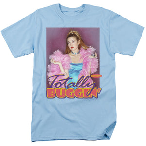 AN OFFCIALLY LICENSED CLUELESS TOTALLY BUGGIN MEN'S REGULAR FIT T-SHIRT LIGHT BLUE