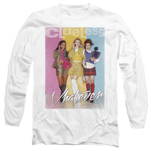 AN OFFCIALLY LICENSED CLUELESS WHATEVER MEN'S LONG SLEEVE T-SHIRT WHITE