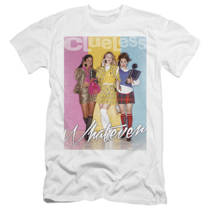 AN OFFCIALLY LICENSED CLUELESS WHATEVER MEN'S PREMIUM SLIM FIT T-SHIRT WHITE