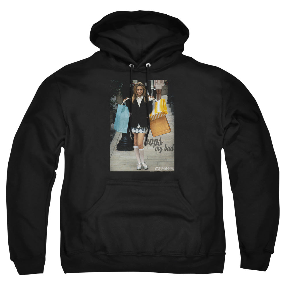 AN OFFCIALLY LICENSED CLUELESS OOPS MY BAD ADULT UNISEX PULLOVER HOODIE BLACK