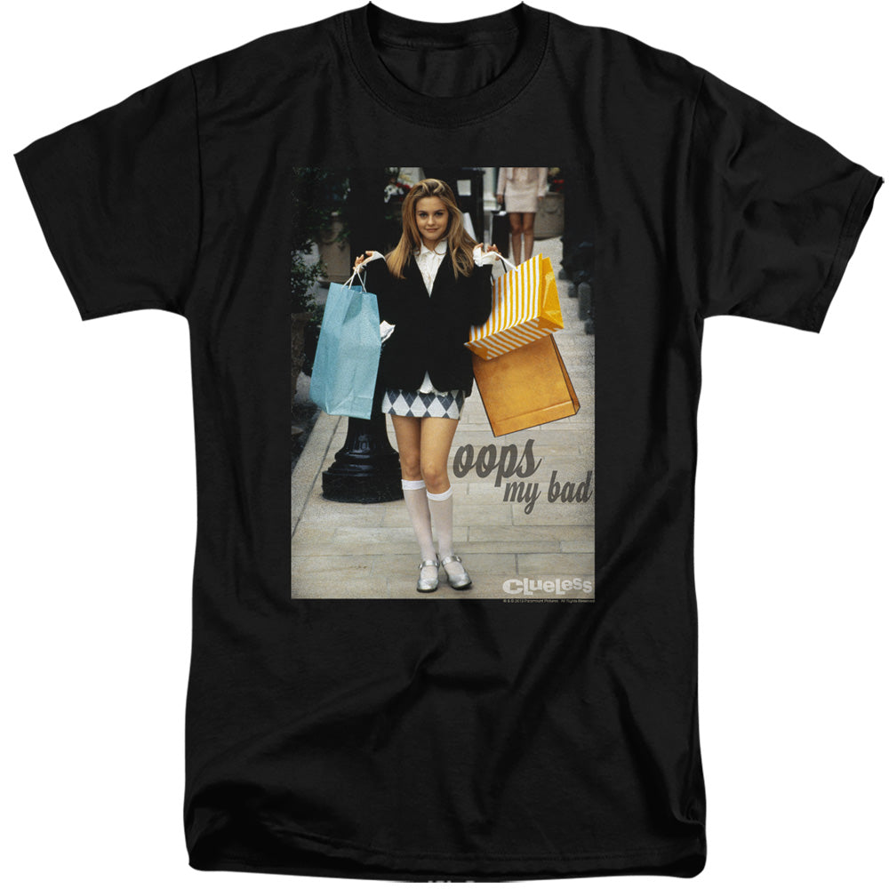 AN OFFCIALLY LICENSED CLUELESS OOPS MY BAD MEN'S TALL FIT T-SHIRT BLACK