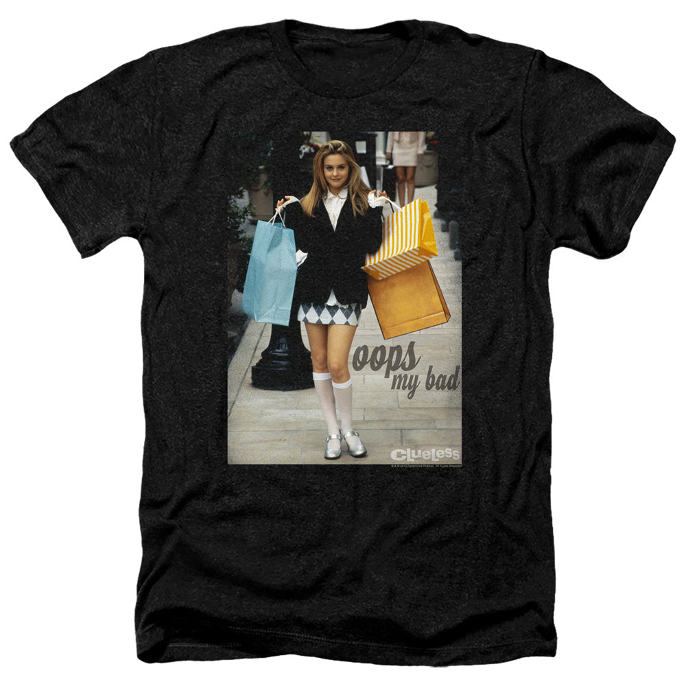 AN OFFCIALLY LICENSED CLUELESS OOPS MY BAD MEN'S HEATHER T-SHIRT CHARCOAL
