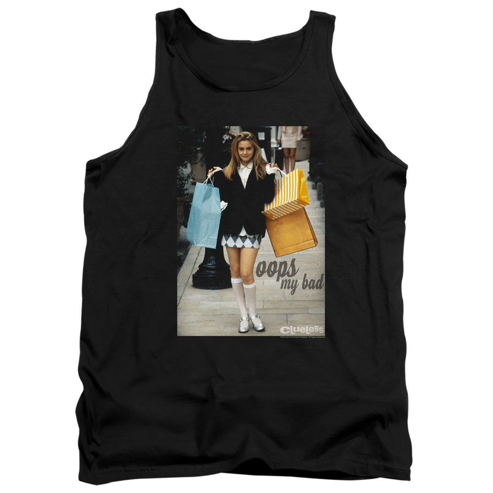 AN OFFCIALLY LICENSED CLUELESS OOPS MY BAD ADULT UNISEX TANK TOP BLACK