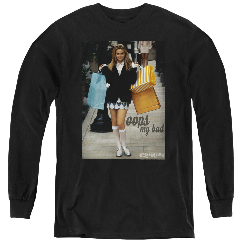 AN OFFCIALLY LICENSED CLUELESS OOPS MY BAD YOUTH LONG SLEEVE T-SHIRT BLACK
