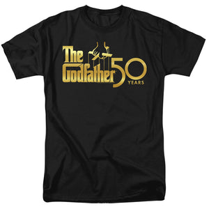 AN OFFCIALLY LICENSED GODFATHER GODFATHER 50TH LOGO MEN'S REGULAR FIT T-SHIRT BLACK
