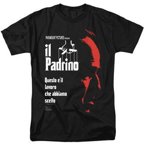 AN OFFCIALLY LICENSED GODFATHER ITALIAN PROFILE MEN'S REGULAR FIT T-SHIRT BLACK