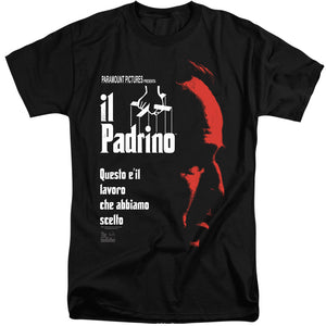 AN OFFCIALLY LICENSED GODFATHER ITALIAN PROFILE MEN'S TALL FIT T-SHIRT BLACK