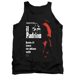 AN OFFCIALLY LICENSED GODFATHER ITALIAN PROFILE ADULT UNISEX TANK TOP BLACK