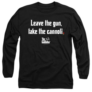 AN OFFCIALLY LICENSED GODFATHER GUN CANNOLI MEN'S LONG SLEEVE T-SHIRT BLACK