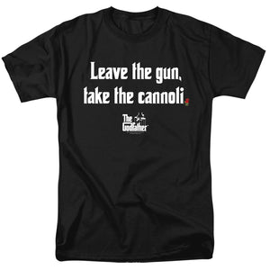 AN OFFCIALLY LICENSED GODFATHER GUN CANNOLI MEN'S REGULAR FIT T-SHIRT BLACK