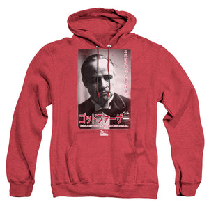 AN OFFCIALLY LICENSED GODFATHER THE DON KANJI ADULT UNISEX HEATHER PULLOVER HOODIE RED