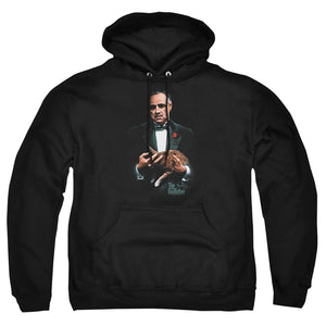 AN OFFCIALLY LICENSED GODFATHER PAINTED POSTER ADULT UNISEX PULLOVER HOODIE BLACK