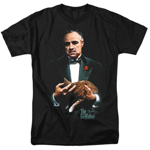 AN OFFCIALLY LICENSED GODFATHER PAINTED POSTER MEN'S REGULAR FIT T-SHIRT BLACK
