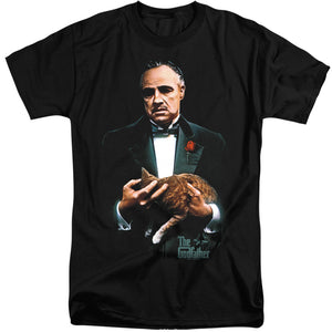 AN OFFCIALLY LICENSED GODFATHER PAINTED POSTER MEN'S TALL FIT T-SHIRT BLACK