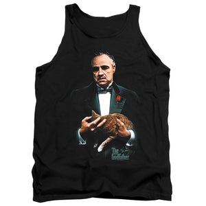 AN OFFCIALLY LICENSED GODFATHER PAINTED POSTER ADULT UNISEX TANK TOP BLACK