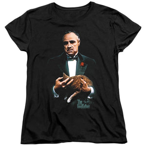 AN OFFCIALLY LICENSED GODFATHER PAINTED POSTER WOMEN'S REGULAR FIT T-SHIRT BLACK