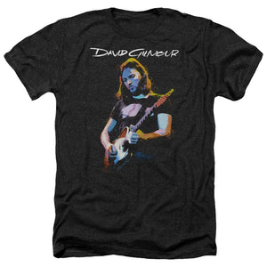 AN OFFCIALLY LICENSED DAVID GILMOUR GUITAR GILMOUR MEN'S HEATHER T-SHIRT CHARCOAL