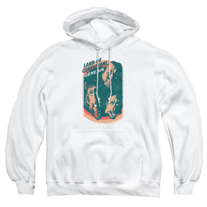 AN OFFCIALLY LICENSED GENESIS LAND OF CONFUSION ADULT UNISEX PULLOVER HOODIE WHITE