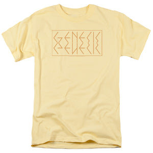AN OFFCIALLY LICENSED GENESIS MIRROR LOGO MEN'S REGULAR FIT T-SHIRT BANANA