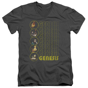 AN OFFCIALLY LICENSED GENESIS THE CARPET CRAWLERS MEN'S V-NECK T-SHIRT CHARCOAL