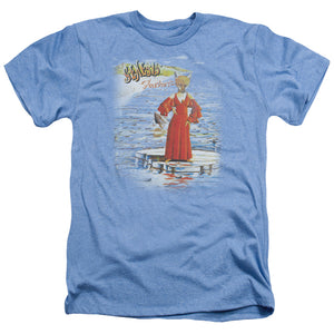 AN OFFCIALLY LICENSED GENESIS LARGE FOXTROT MEN'S HEATHER T-SHIRT LIGHT BLUE