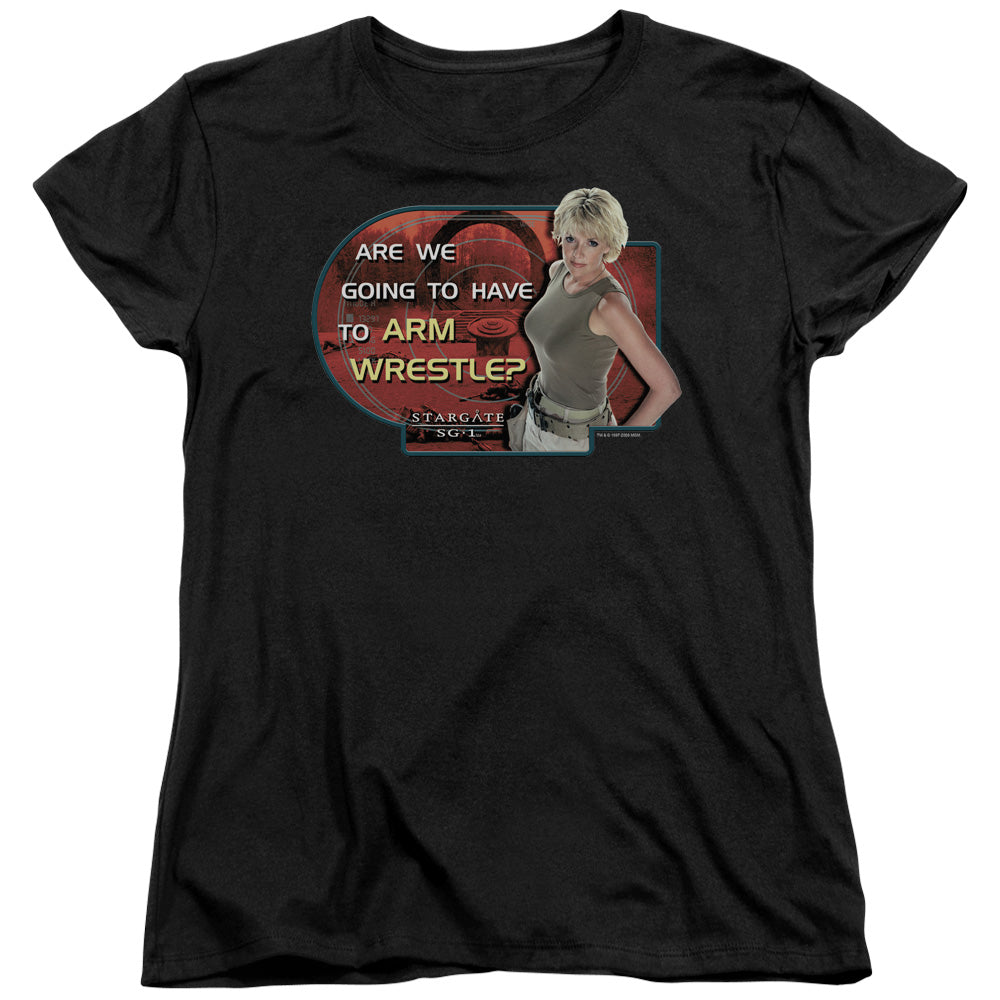 Sg1 Arm Wrestle Licensed Women's T-Shirt Regular Fit LG