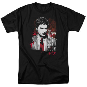 AN OFFCIALLY LICENSED DEXTER BOY NEXT DOOR MEN'S REGULAR FIT T-SHIRT BLACK