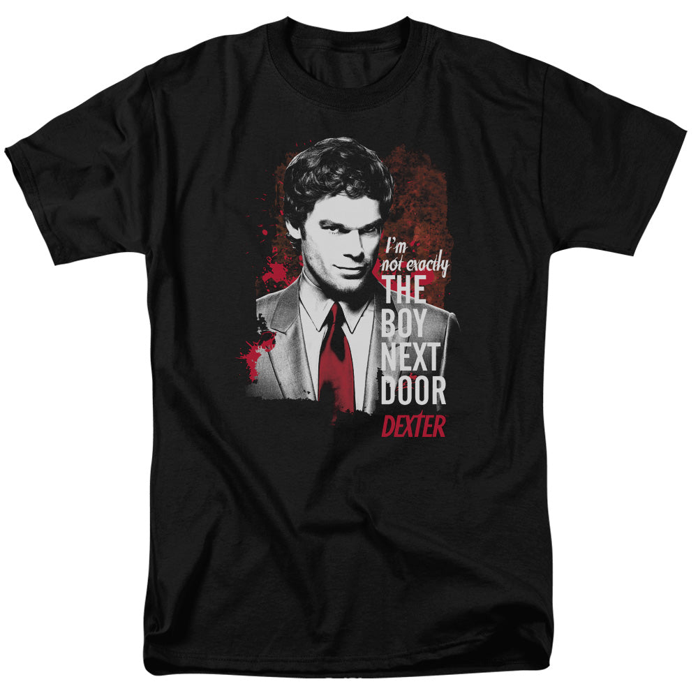 AN OFFCIALLY LICENSED DEXTER BOY NEXT DOOR MEN'S REGULAR FIT T-SHIRT BLACK