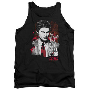 AN OFFCIALLY LICENSED DEXTER BOY NEXT DOOR ADULT UNISEX TANK TOP BLACK