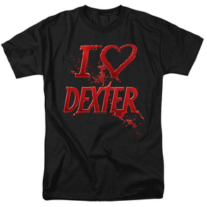 AN OFFCIALLY LICENSED DEXTER I HEART DEXTER MEN'S REGULAR FIT T-SHIRT BLACK