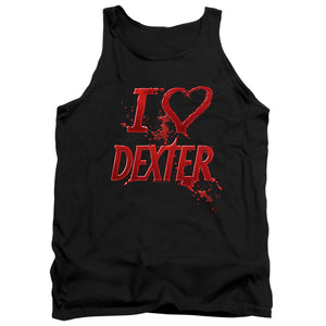 AN OFFCIALLY LICENSED DEXTER I HEART DEXTER ADULT UNISEX TANK TOP BLACK