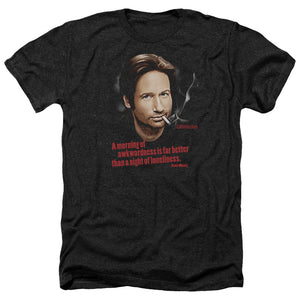 AN OFFCIALLY LICENSED CALIFORNICATION MORNING NIGHT MEN'S HEATHER T-SHIRT CHARCOAL