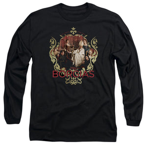 AN OFFCIALLY LICENSED BORGIAS FAMILY PORTRAIT MEN'S LONG SLEEVE T-SHIRT BLACK
