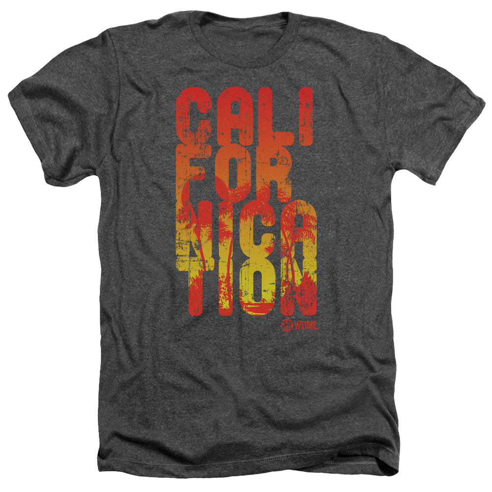 AN OFFCIALLY LICENSED CALIFORNICATION CALI TYPE MEN'S HEATHER T-SHIRT CHARCOAL