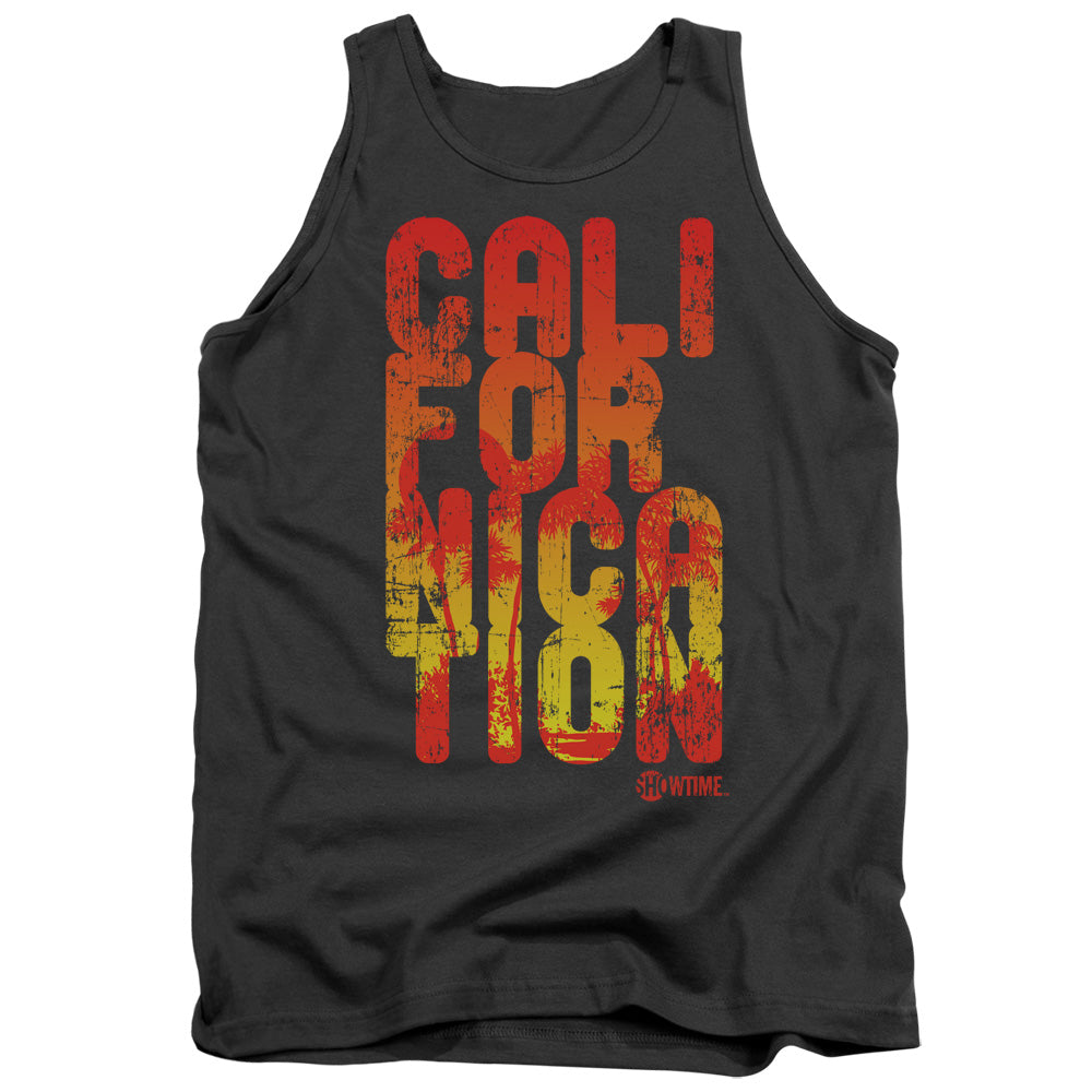 AN OFFCIALLY LICENSED CALIFORNICATION CALI TYPE ADULT UNISEX TANK TOP CHARCOAL