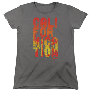 AN OFFCIALLY LICENSED CALIFORNICATION CALI TYPE WOMEN'S REGULAR FIT T-SHIRT CHARCOAL