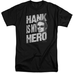 AN OFFCIALLY LICENSED CALIFORNICATION HANK IS MY HERO MEN'S TALL FIT T-SHIRT BLACK