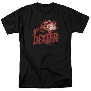 AN OFFCIALLY LICENSED DEXTER DRAWING MEN'S REGULAR FIT T-SHIRT BLACK