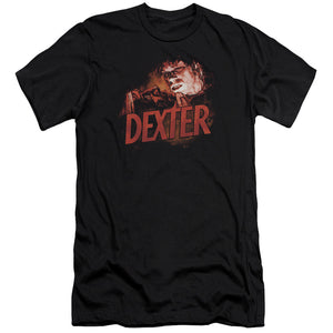 AN OFFCIALLY LICENSED DEXTER DRAWING MEN'S PREMIUM SLIM FIT T-SHIRT BLACK