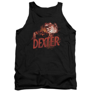 AN OFFCIALLY LICENSED DEXTER DRAWING ADULT UNISEX TANK TOP BLACK